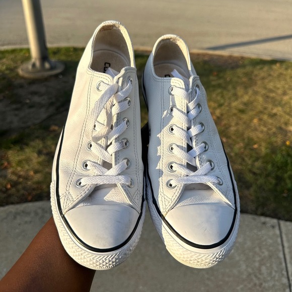 Converse Chuck Taylor All Star Unisex Low Top Leather Sneakers Size‎ M7 W9 White - Picture 13 of 13